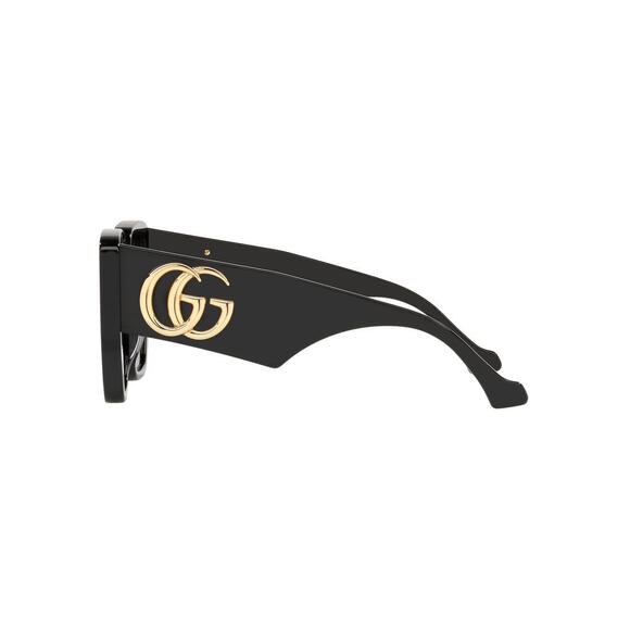 GUCCI GG0956S Rectangle Sunglasses Black/Gold Frame Grey Lens 54-19 Italy NEW - Picture 15 of 16